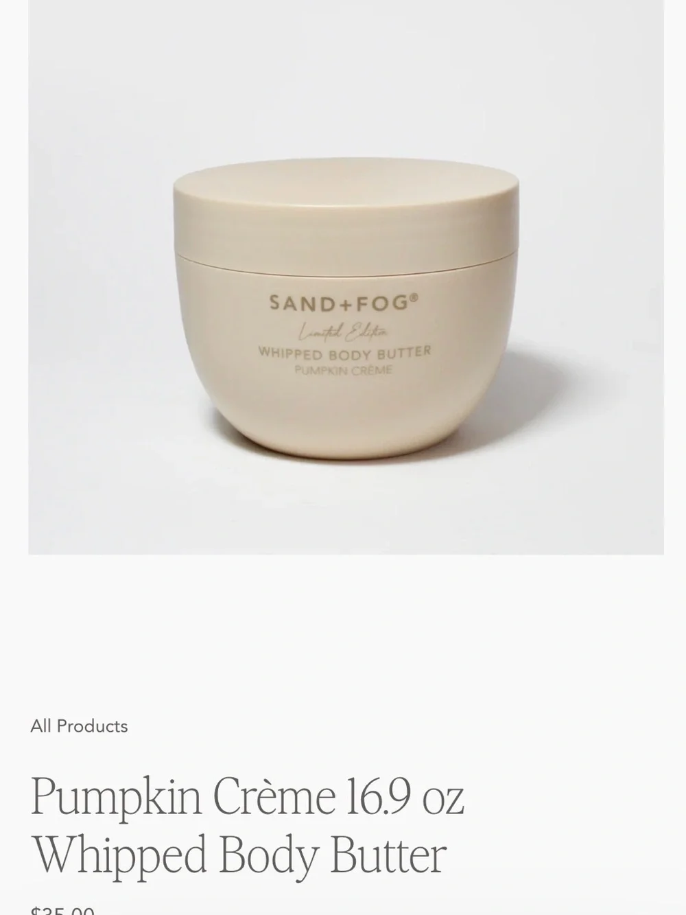 Sand & Fog-Pumpkin Crème Whipped Body Butter - Limited Edition